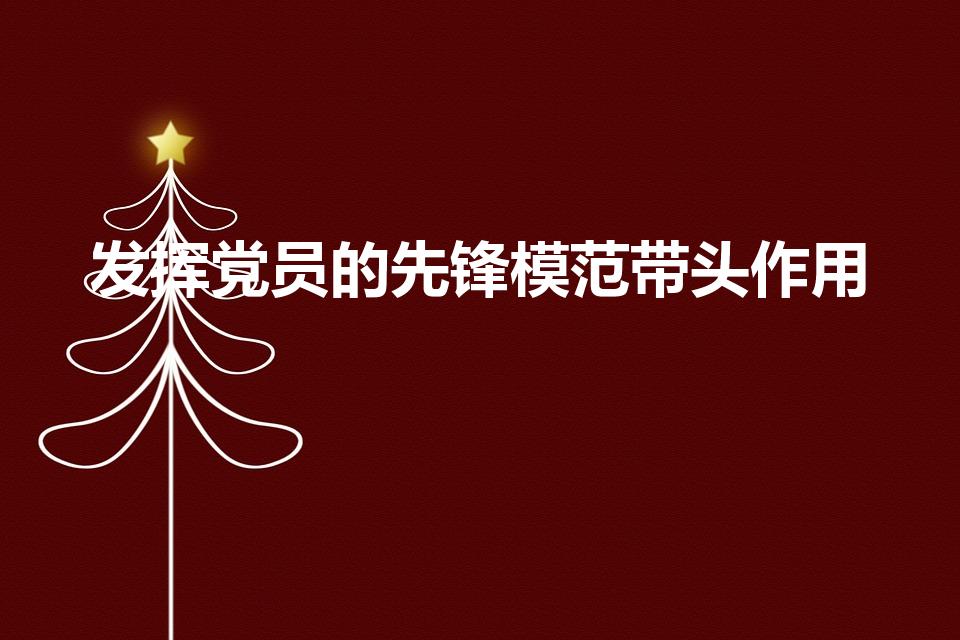 发挥党员的先锋模范带头作用（如何发挥党员先锋模范作用）