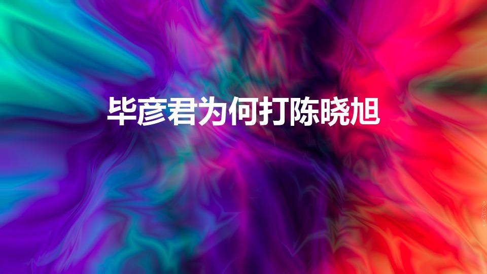 毕彦君为何打陈晓旭