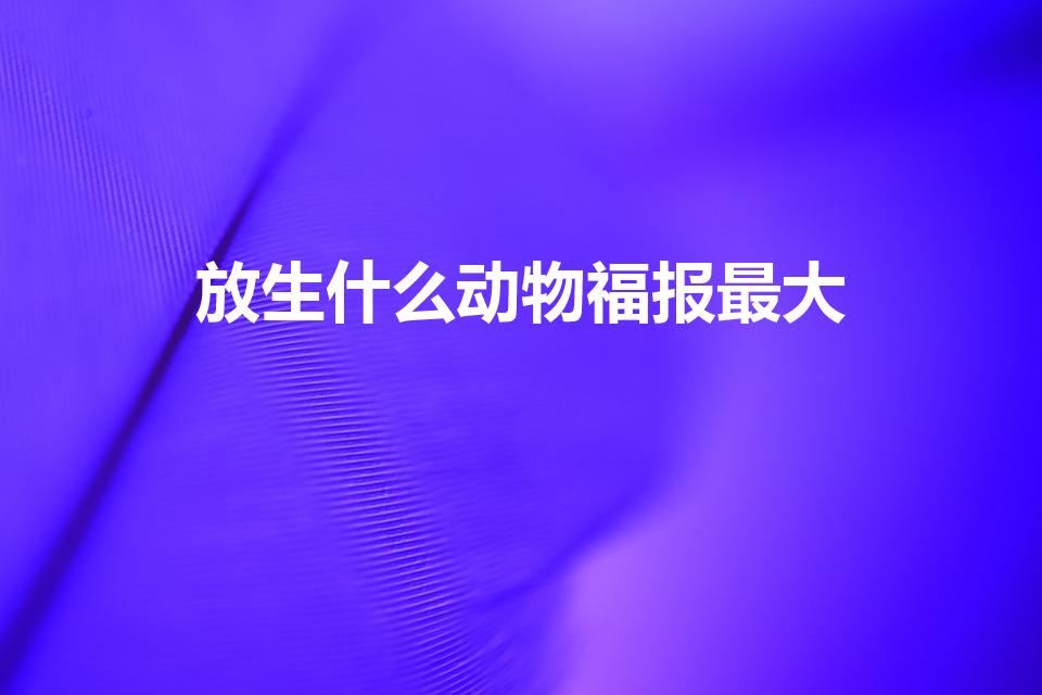 放生什么动物福报最大（放生什么鱼福报最大）
