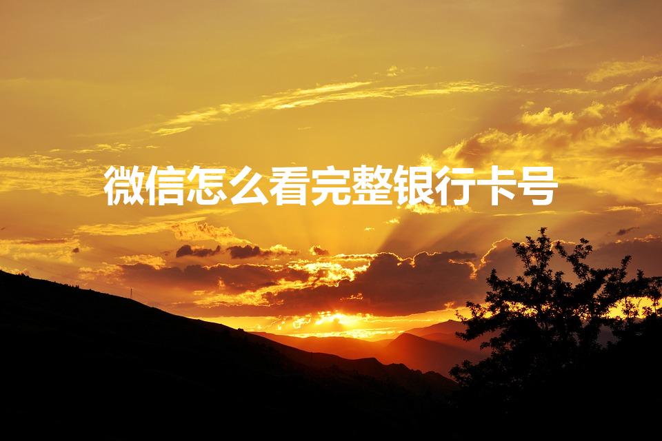 微信怎么看完整银行卡号（微信怎么看完整银行卡）