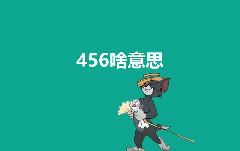 456啥意思（456是什么意思）
