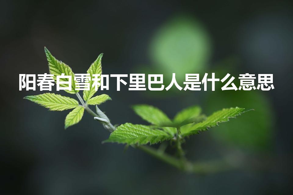 阳春白雪和下里巴人是什么意思