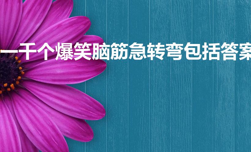 一千个爆笑脑筋急转弯包括答案（一千个脑筋急转弯笑死）