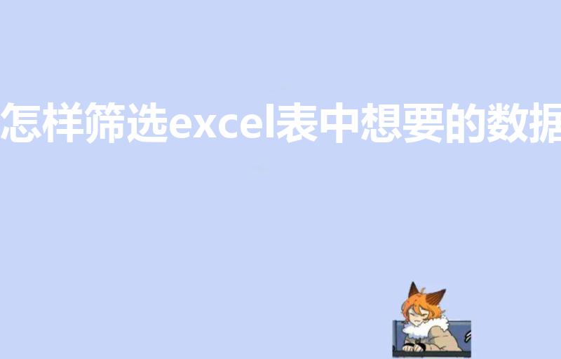 怎样筛选excel表中想要的数据