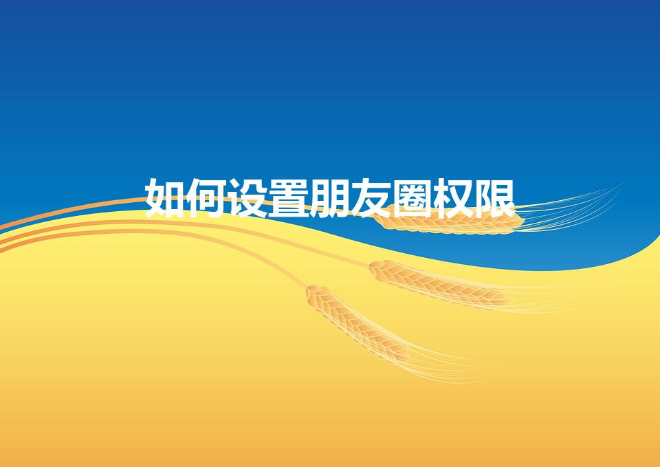 如何设置朋友圈权限（设置微信朋友圈权限怎么设置）