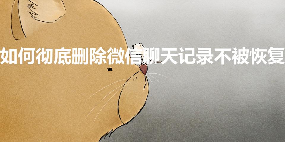 如何彻底删除微信聊天记录不被恢复