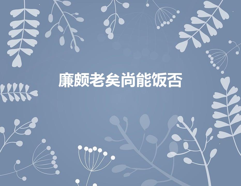 廉颇老矣尚能饭否（廉颇老矣,尚能饭否出自哪里）