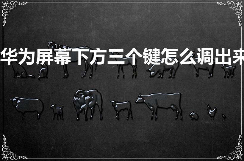 华为屏幕下方三个键怎么调出来（华为手机如何设置三个按键）