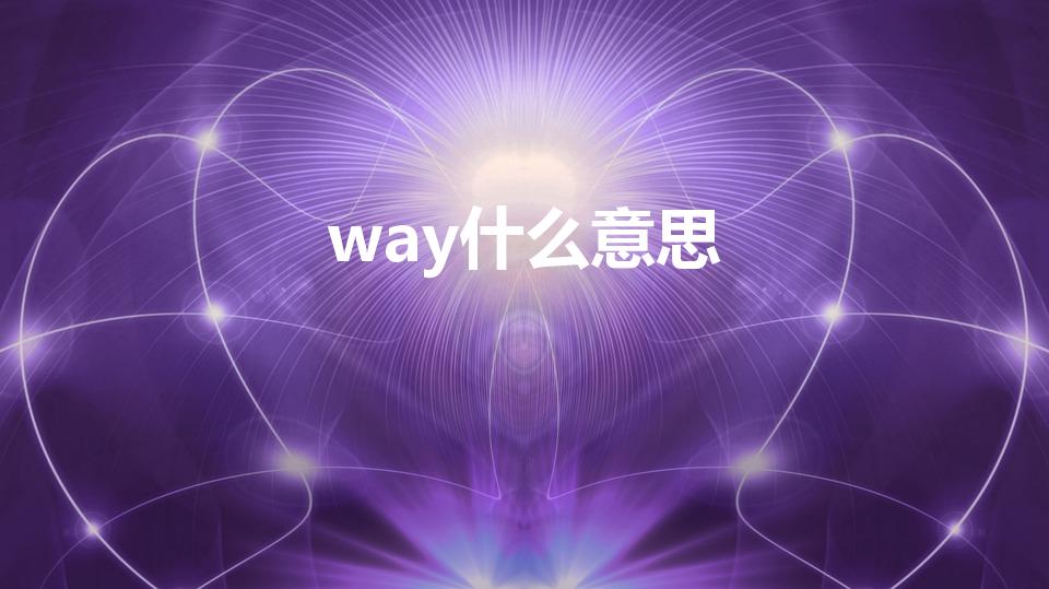 way什么意思（Way翻译成中文是什么意思）