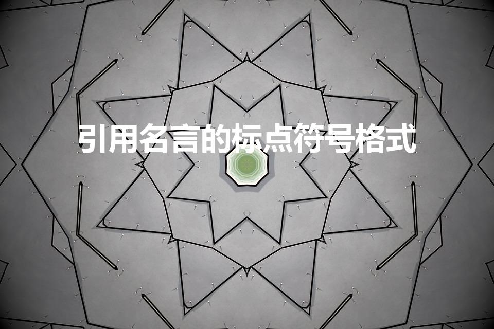 引用名言的标点符号格式（引用名人名言的标点举例有哪些）