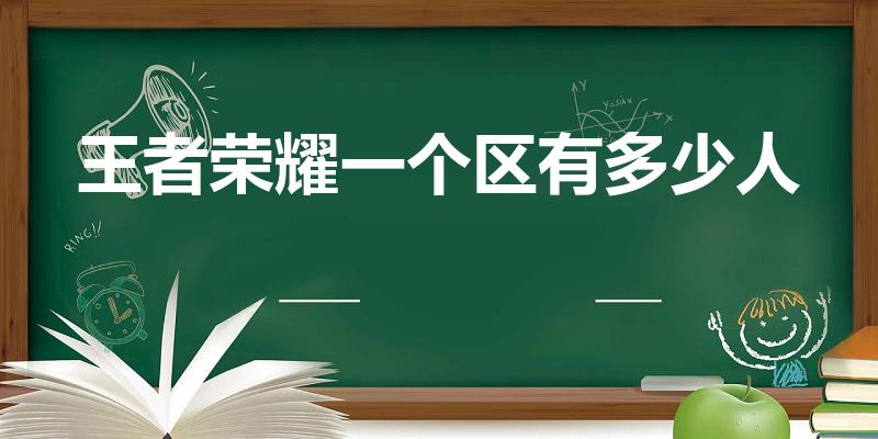 王者荣耀一个区有多少人（王者荣耀每个大区有多少人）