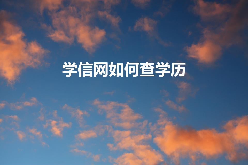 学信网如何查学历（学信网怎么查学历）