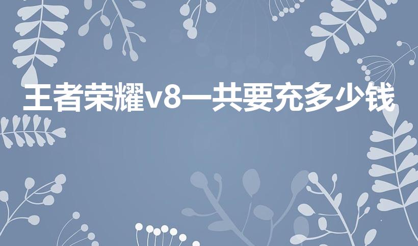 王者荣耀v8一共要充多少钱（王者荣耀v8多少钱）