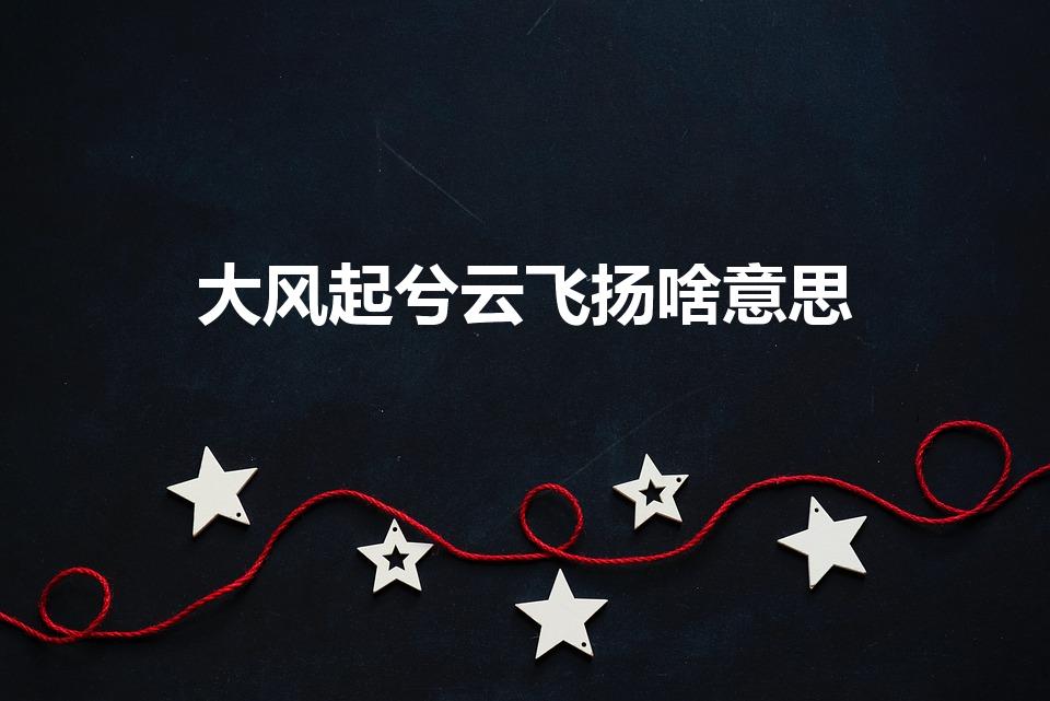 大风起兮云飞扬啥意思（大风起兮云飞扬这句话的意思）