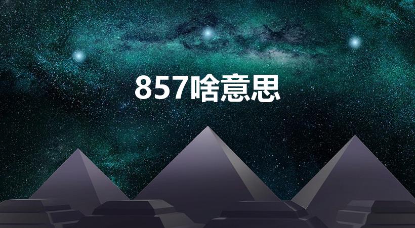 857啥意思（网络用语857是什么意思）