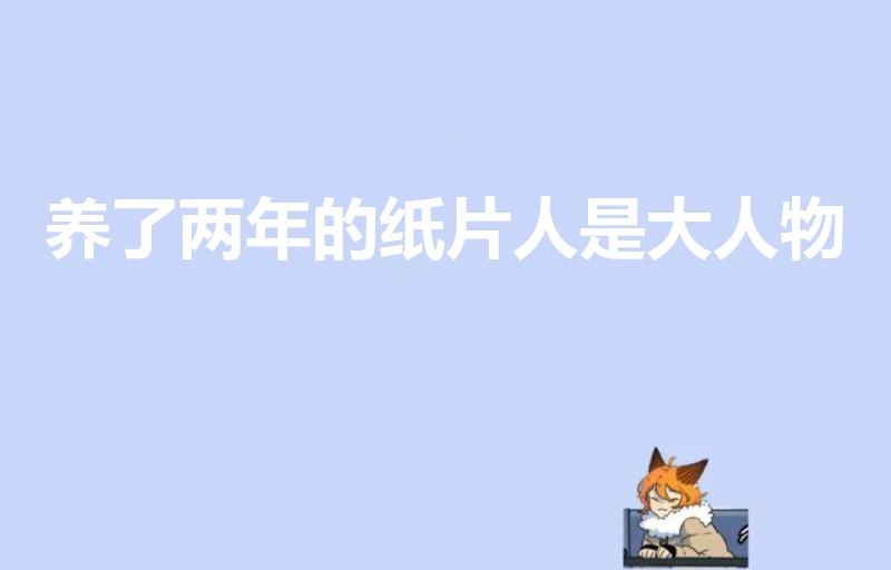 养了两年的纸片人是大人物（养纸片人是什么意思）