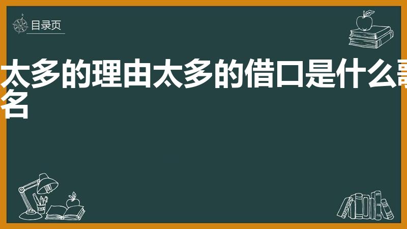 太多的理由太多的借口是什么歌名