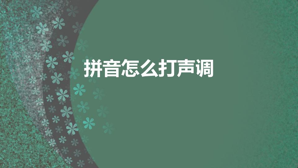 拼音怎么打声调（怎么打拼音带声调）