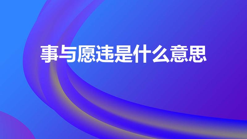 事与愿违是什么意思（成语的含义解释和造句）