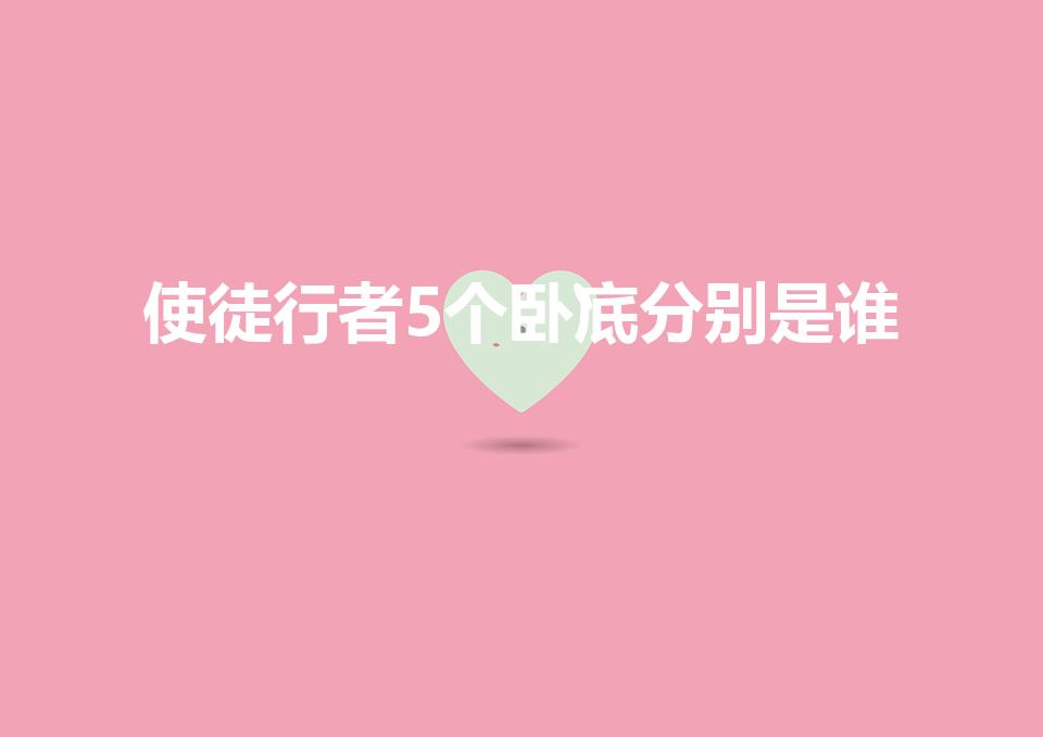 使徒行者5个卧底分别是谁