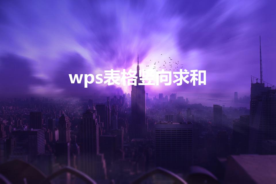 wps表格竖向求和（表格竖列怎么求和）