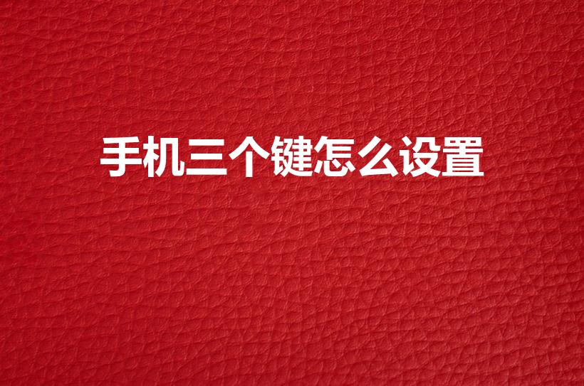手机三个键怎么设置（手机返回三个键怎么设置）