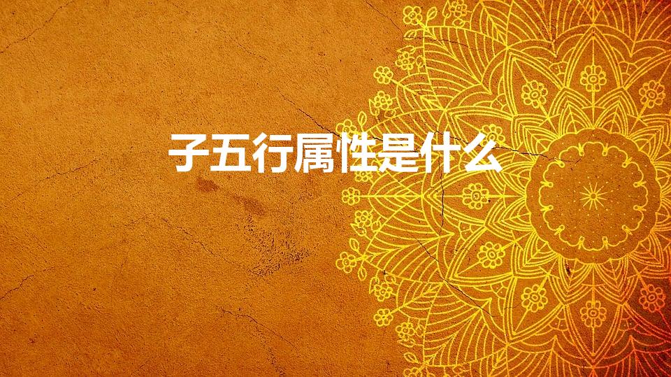 子五行属性是什么（子字在五行中属什么）