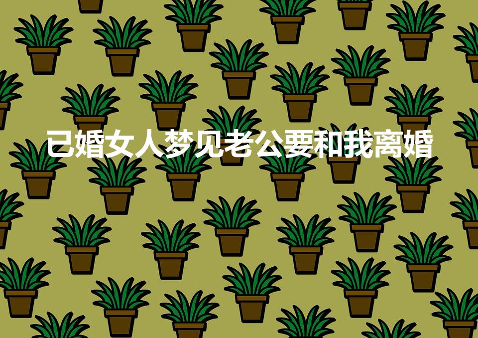 已婚女人梦见老公要和我离婚（梦到老公要跟我离婚什么意思）