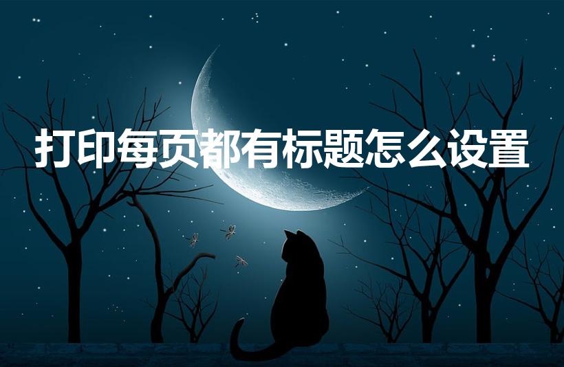 打印每页都有标题怎么设置（如何打印让每页纸都有标题）