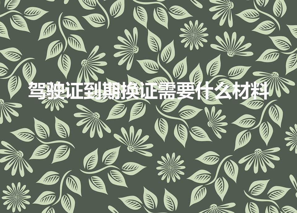 驾驶证到期换证需要什么材料（驾驶证到期换证都需要什么）