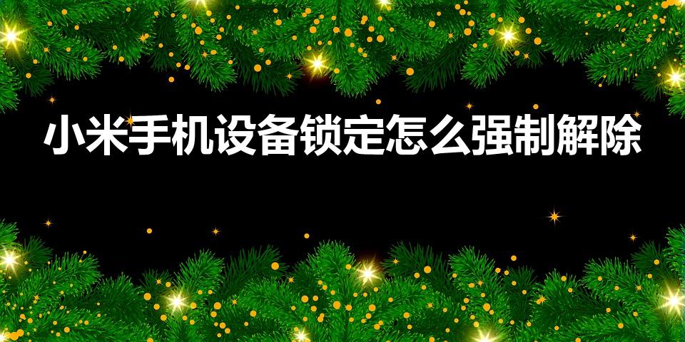 小米手机设备锁定怎么强制解除（小米设备锁怎么强制解）