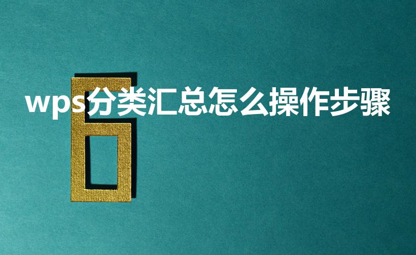 wps分类汇总怎么操作步骤（wps分类汇总功能在哪）