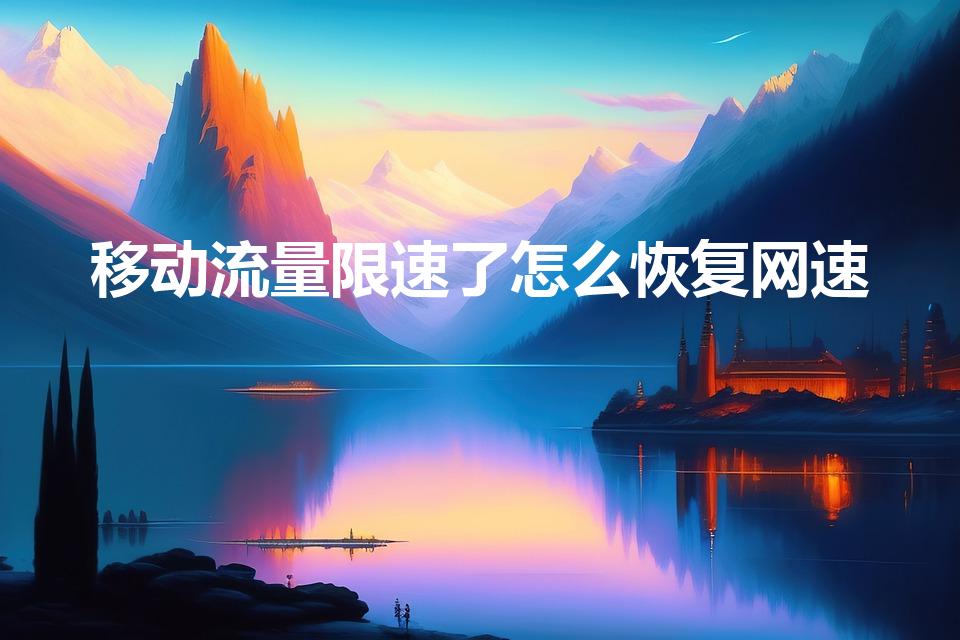 移动流量限速了怎么恢复网速（手机流量限流怎么恢复）